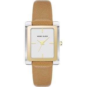 Women's Gold Tone Leather Strap Water Resistant Quartz Movement Watch